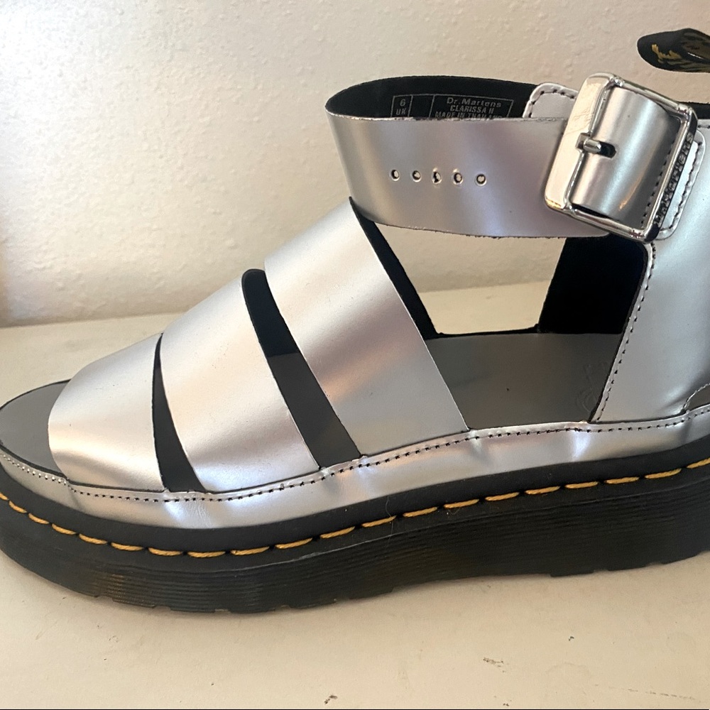 Silver Clarissa II Dr. Martens